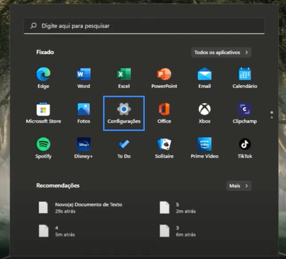 Configurações do Windows